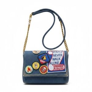 DSQUARED2 Denim Blue Crossbody Bag with Patches